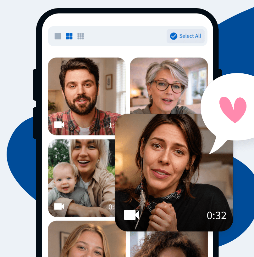 Collect Video<br/>Messages & Photos